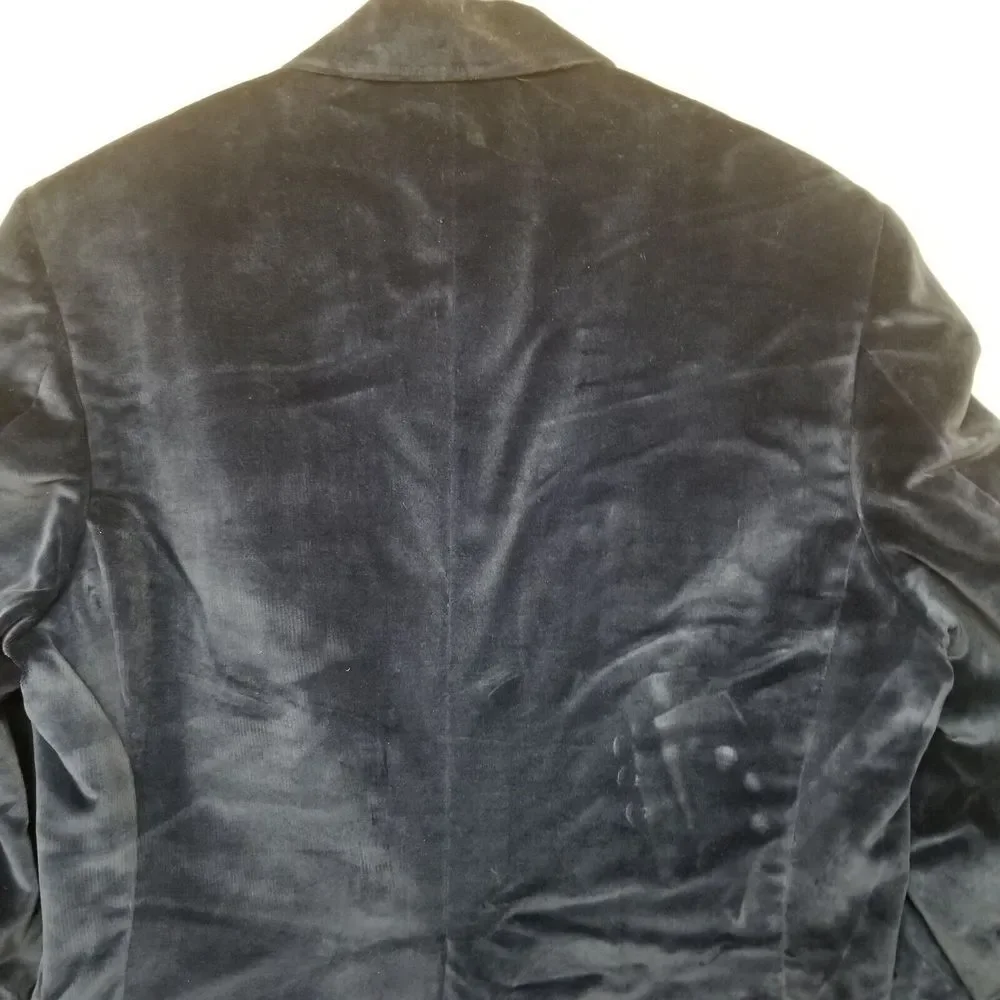 VTG FELT VELOUR Blue Raffleswear SUIT COAT JACKET BLAZER Blue Made‎ In USA